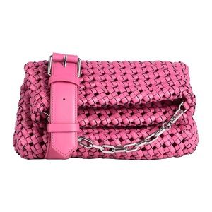 NWT Karl Lagerfeld Braided Mini Fuschia Pink Shoulder Bag